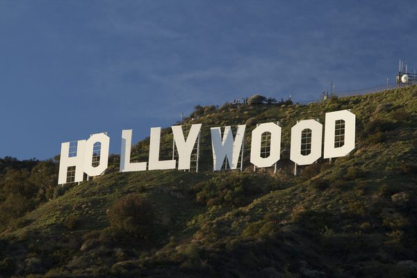 The Hollywood Sign on Mount Lee above Los Angeles
