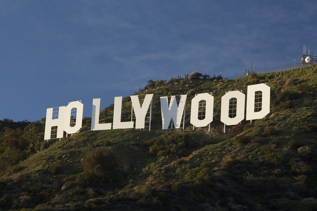 The Hollywood Sign on Mount Lee above Los Angeles