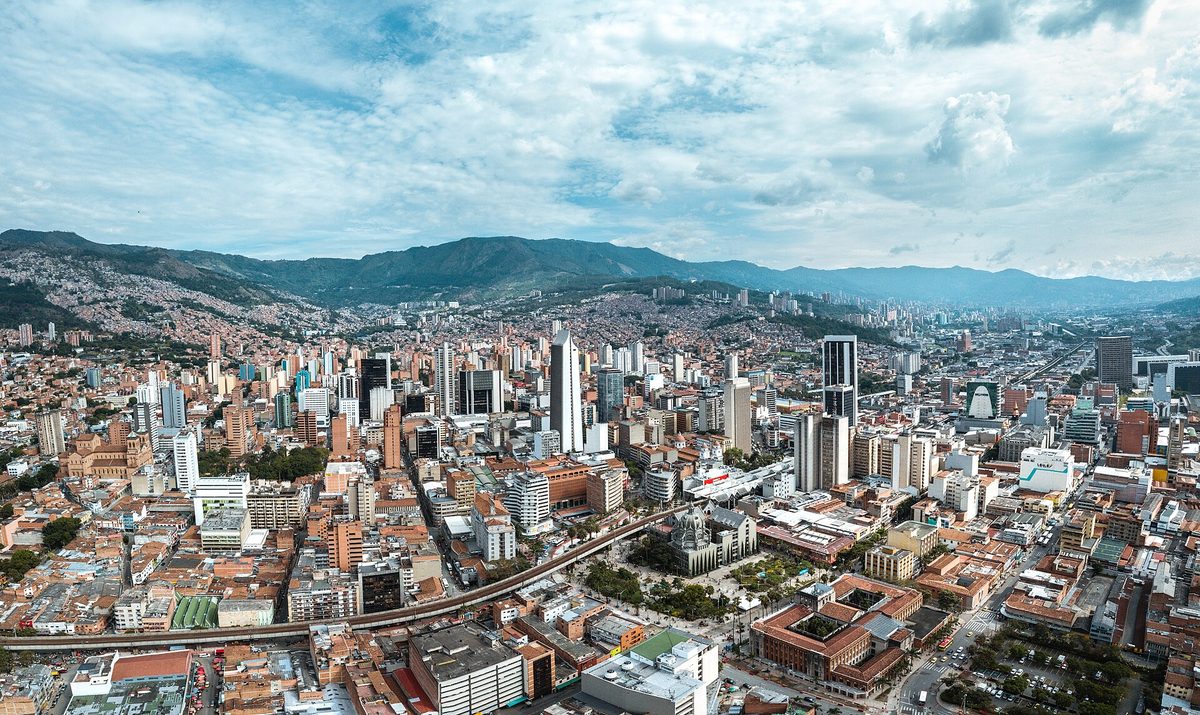 Downtown Medellín spread across the Aburrá Valley