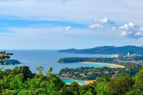 Kata and Karon beaches seen from Karon Viewpoint in Phuket